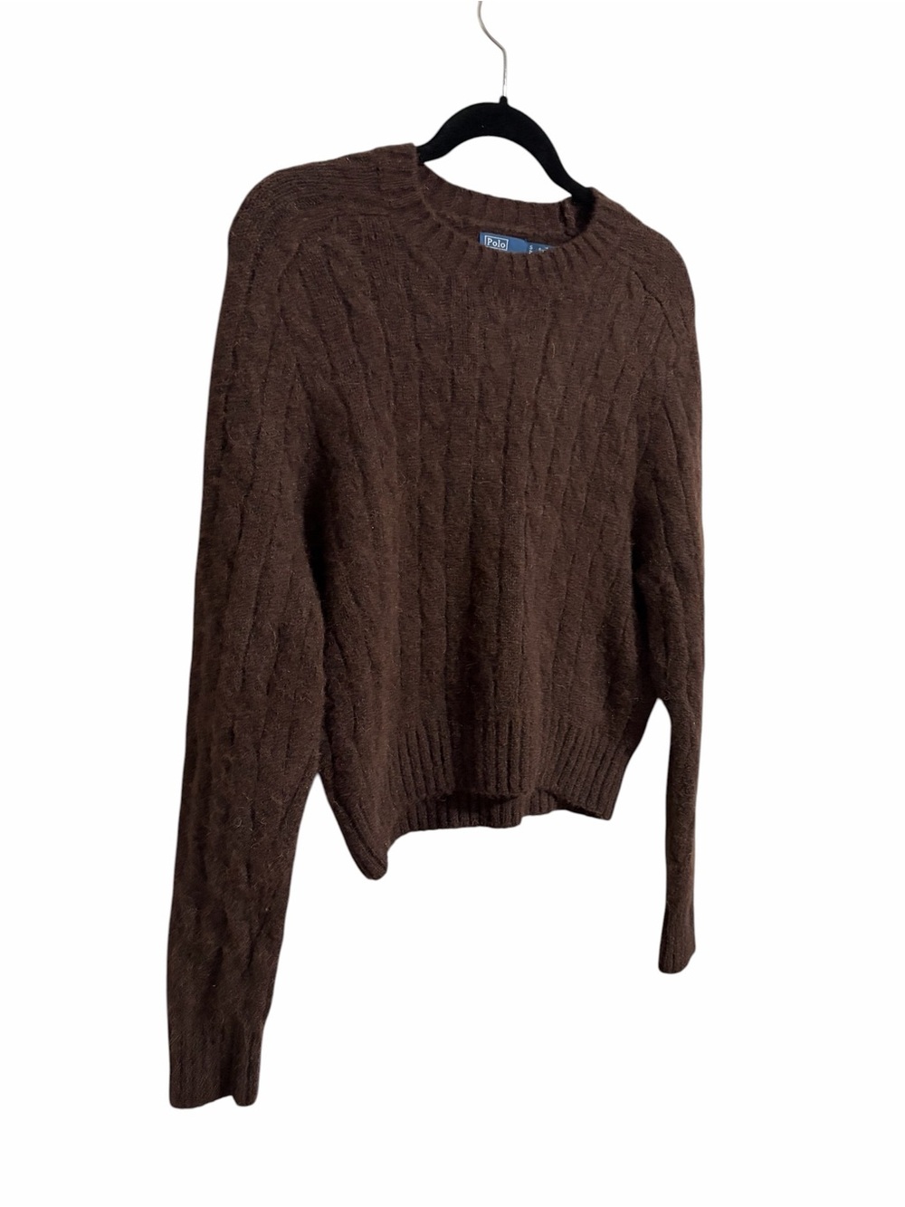 Polo Ralph Lauren Brown Cable-Knit Preppy Crewneck Sweater Wool Alpaca Blend S - Picture 3 of 8